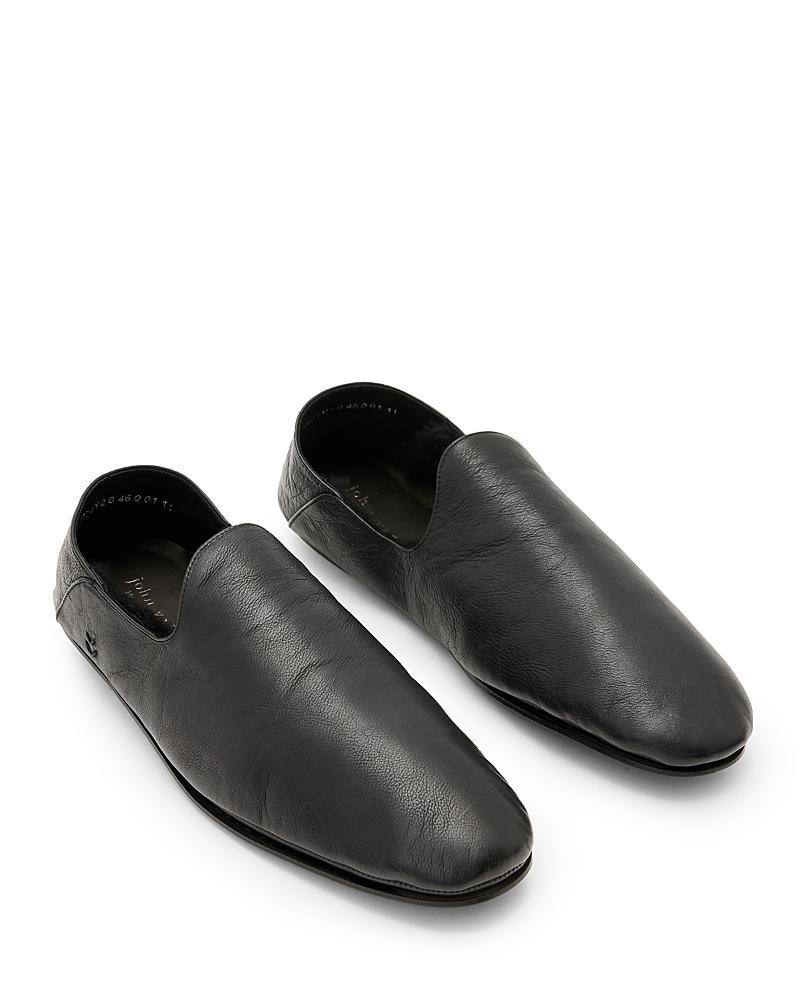 Mens Lodge Shearling-Lined Leather Moccasins Product Image