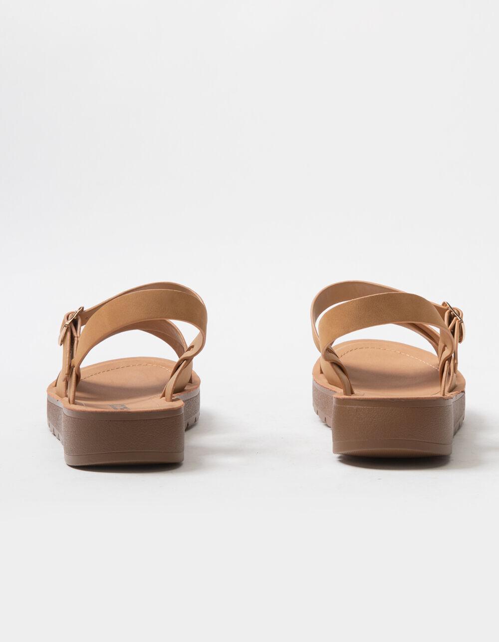 SODA Ankle Strap Womens Mini Flatform Sandals - NATURAL Product Image