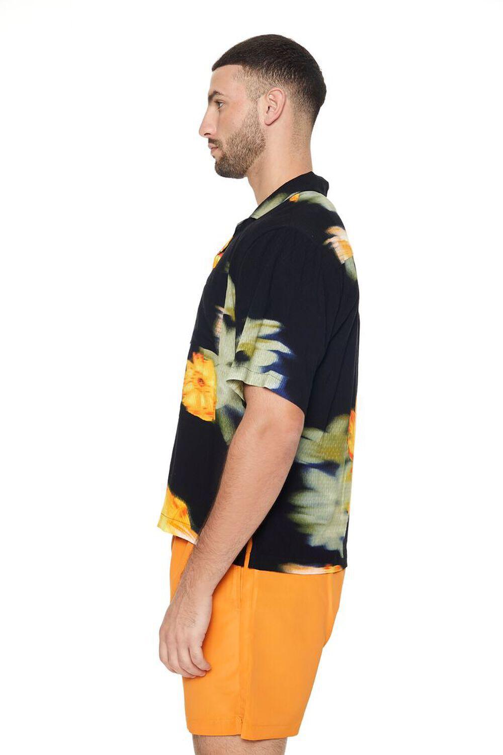Textured Floral Print Cropped Shirt | Forever 21 Product Image