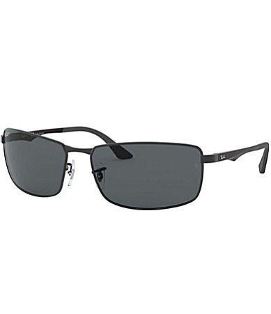 Ray-Ban Mens 0RB3498 64mm Rectangle Polarized Sunglasses Product Image