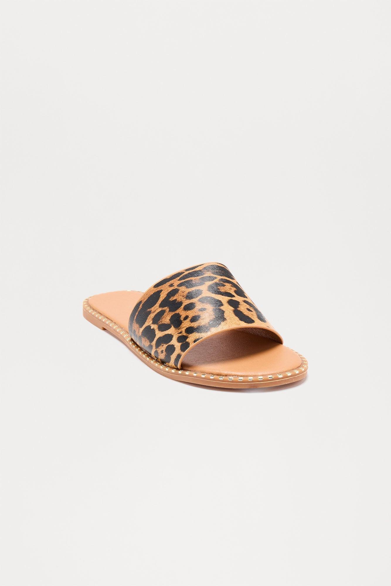 Summer Sun Flat Sandals - Leopard Product Image
