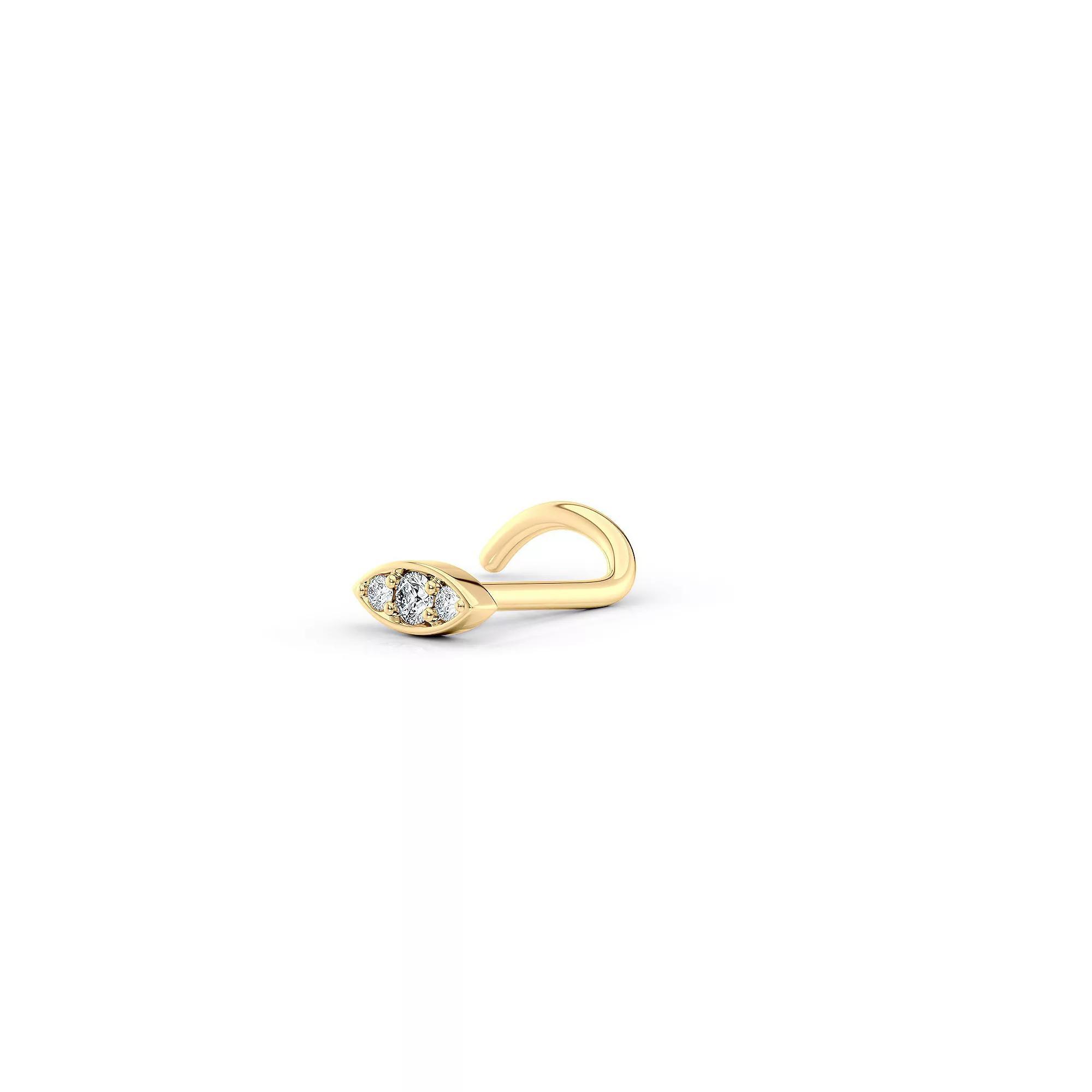 Lila Moon 14k Gold Cubic Zirconia Evil Eye Curved Nose Stud, Women's Product Image