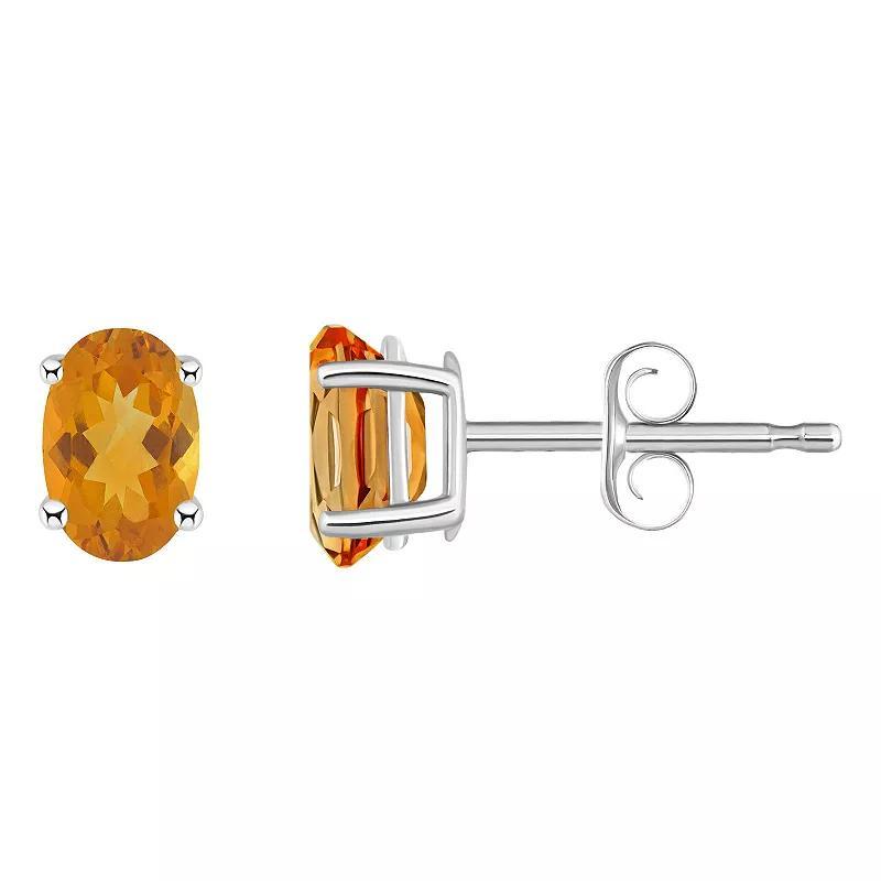 Celebration Gems 14k Gold Oval Gemstone Stud Earrings, Womens, Red Product Image