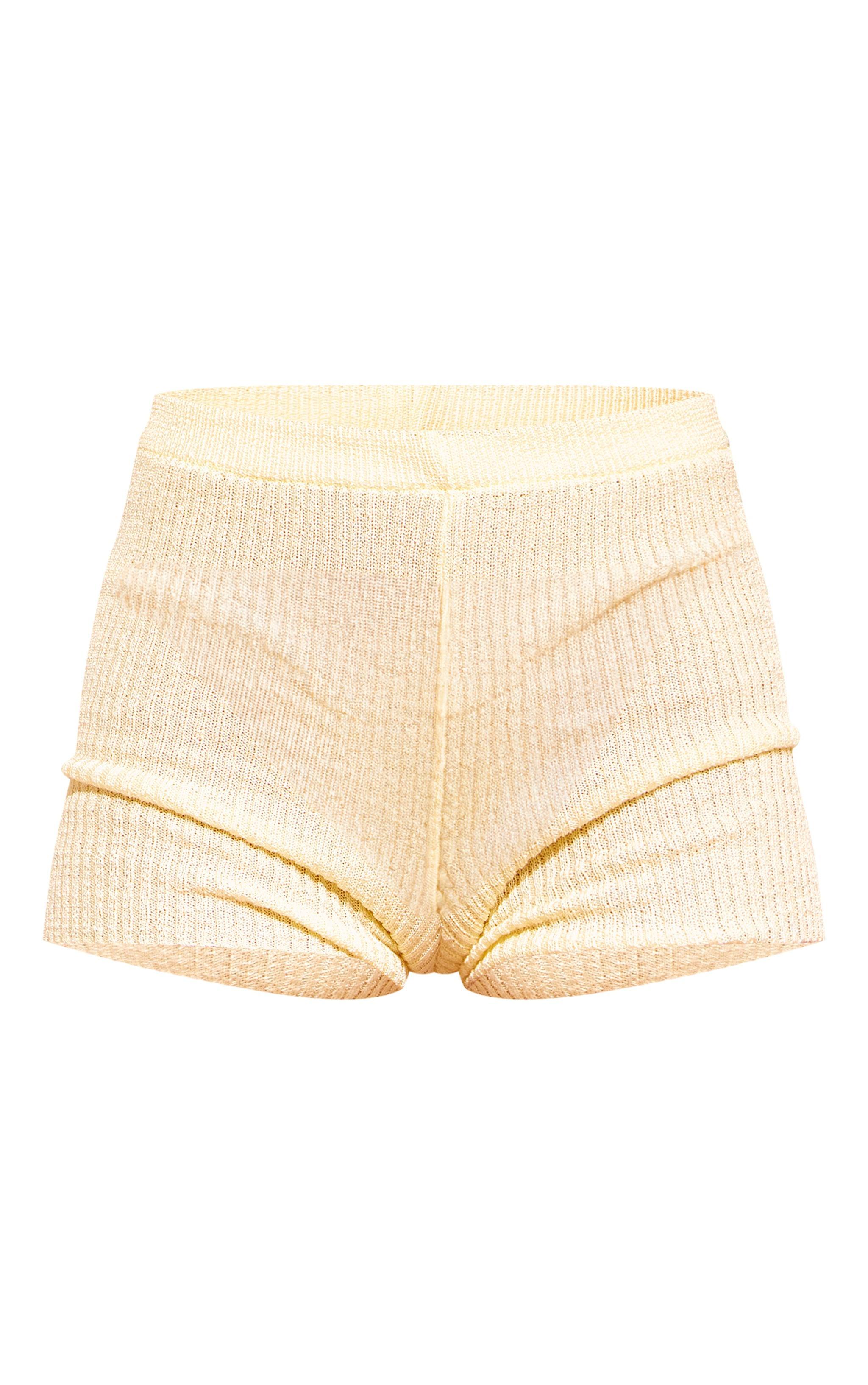Lemon Filigree Knit Hot Pants Product Image
