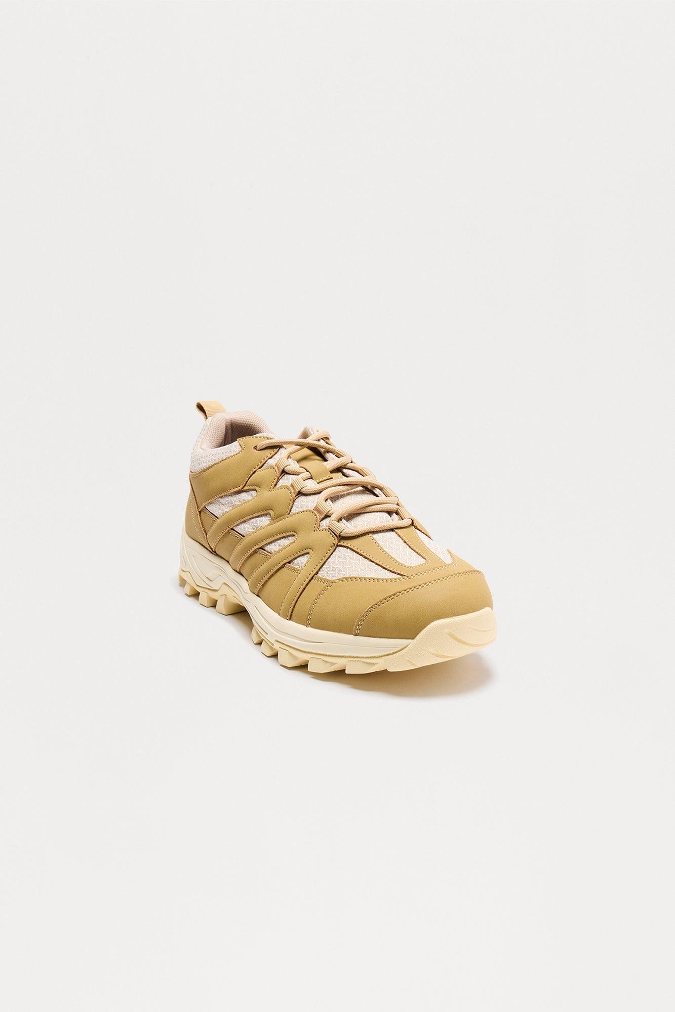 Low Top Lace Up Trainer Sneakers - Tan Product Image