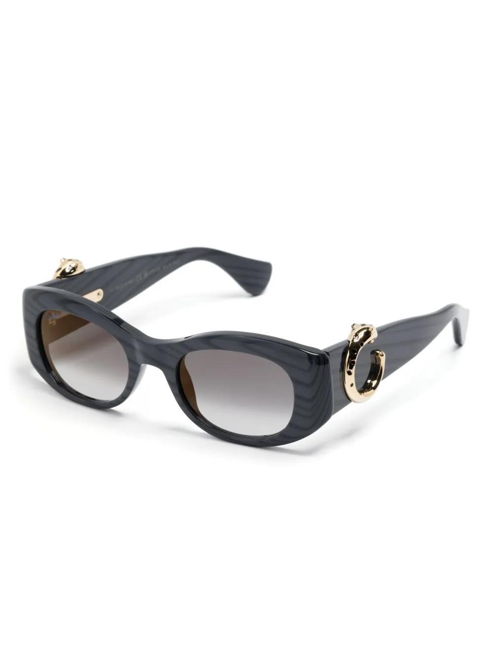 CARTIER Panthère De  Rectangle-frame Sunglasses In Grey Product Image