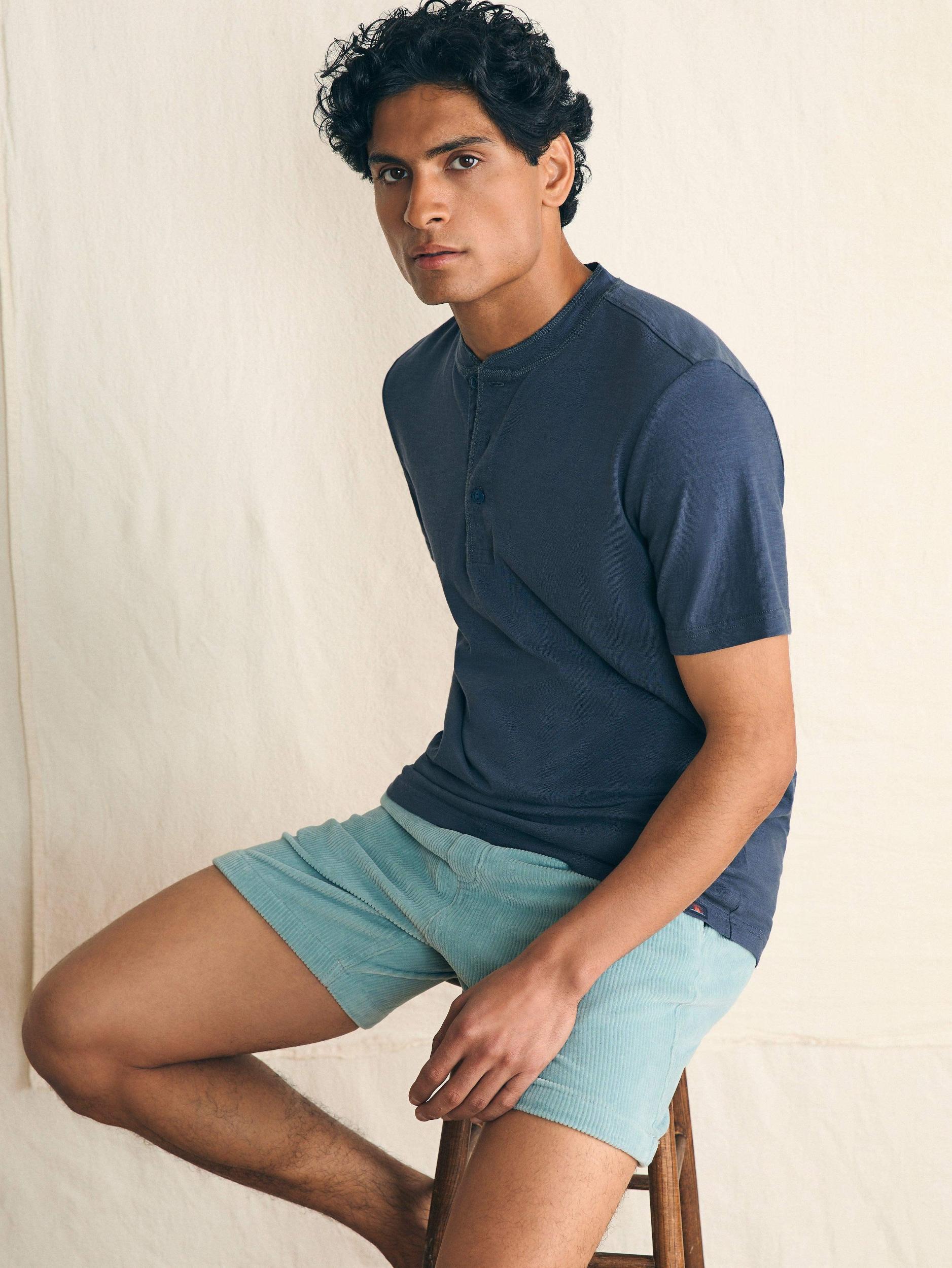 Short-Sleeve Sunwashed Henley - Dune Navy Male Product Image
