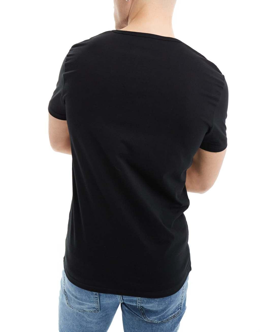 Paul Smith 3 pack loungewear t-shirts with logo in black Product Image