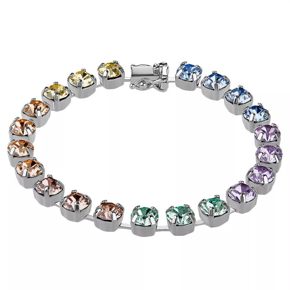 Brilliance Crystal Tennis Bracelet, Women's, Size: 7/8", Gold Tone Team Product Image