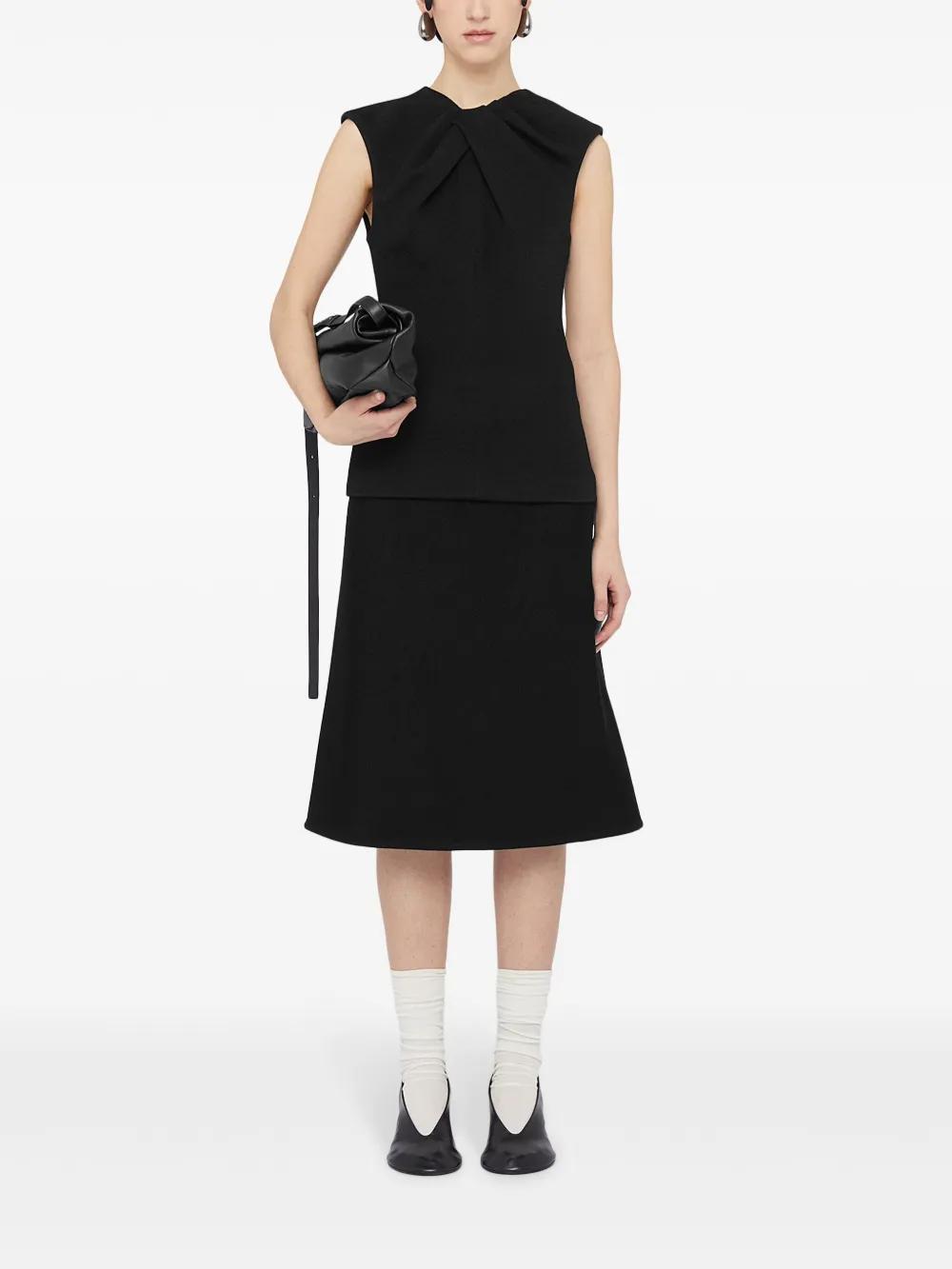 JIL SANDER A-line Midi Skirt In Black   Product Image