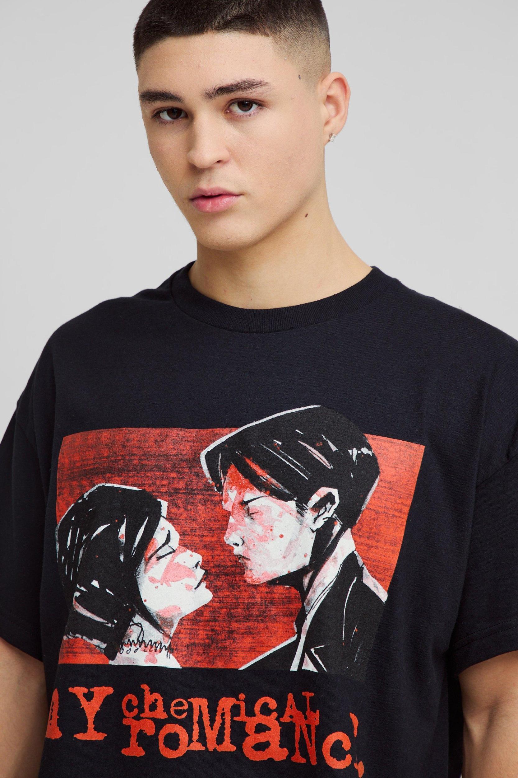 Oversized My Chemical Romance License Band T-Shirt | boohooMAN USA Product Image