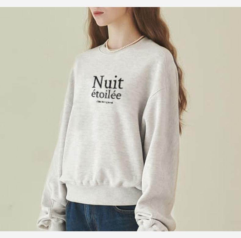 Drop Shoulder Crew Neck Lettering Printed Pullover Product Image