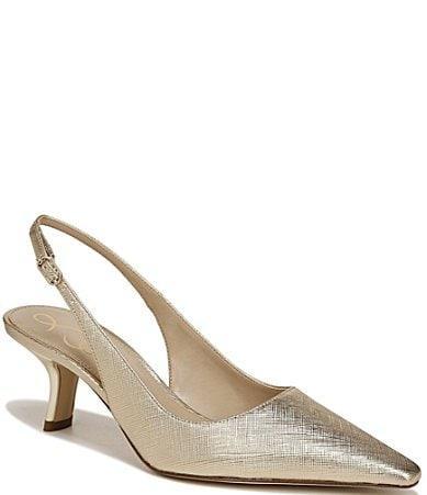 Sam Edelman Bianka Slingback Metallic Pointed Toe Pumps Product Image
