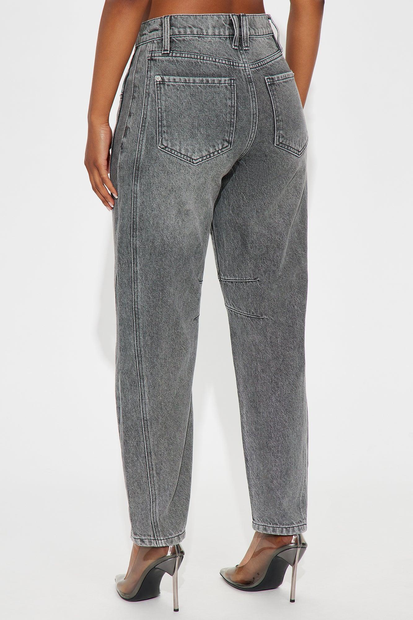 Grey Area Mid Rise Mom Jeans - Grey Product Image
