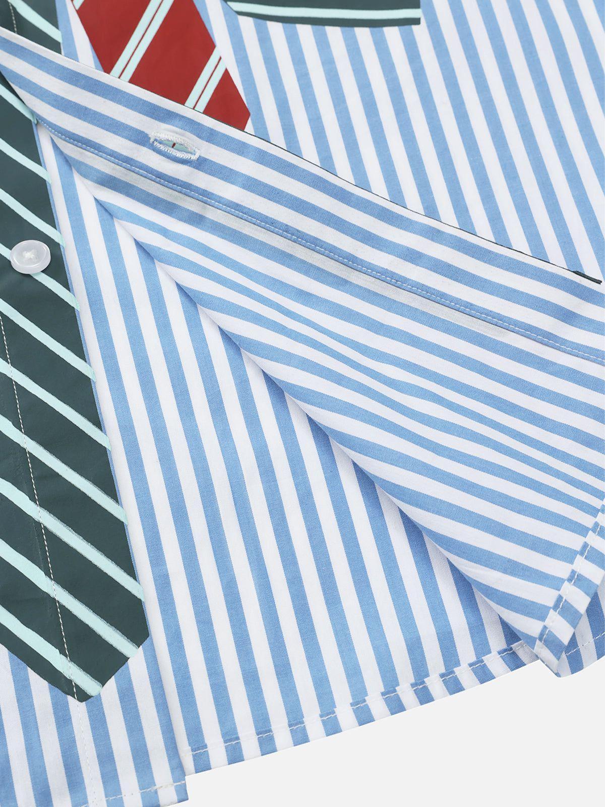 Aelfric Eden Necktie Graphic Stripe Long Sleeve Shirt Product Image