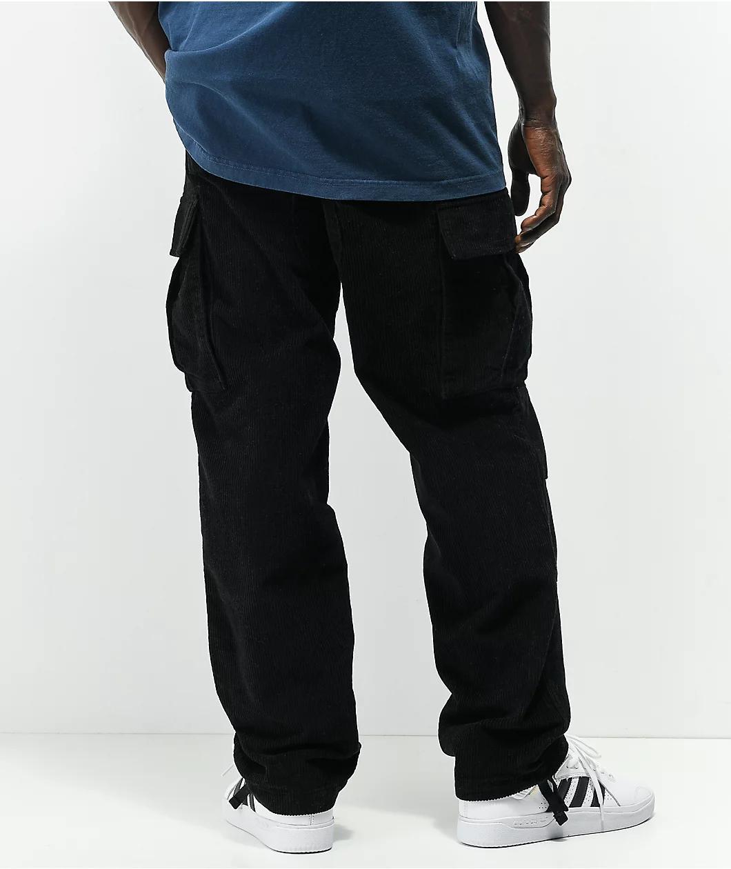 Empyre Black Corduroy Cargo Skate Pants Product Image