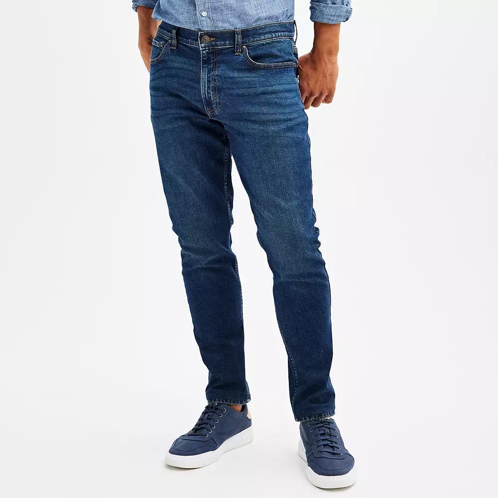 Mens Sonoma Goods For Life Athletic Fit Jeans Dark Wash Green Tint Product Image