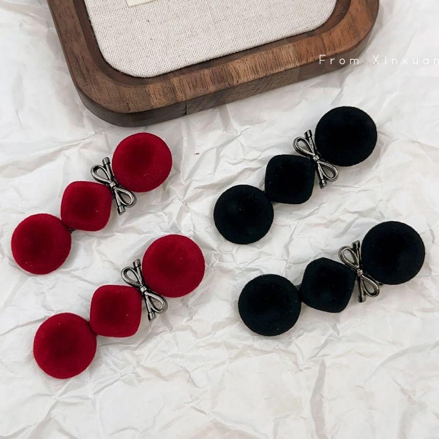 Velvet Bow Accent Hair Clip Product Image