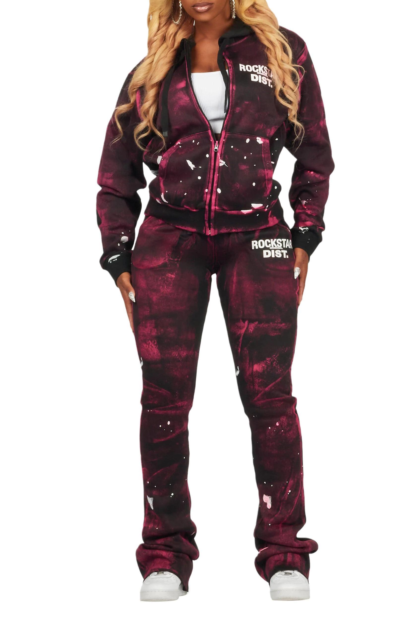 Martina Black Zip Up Super Stacked Trackset Female Product Image