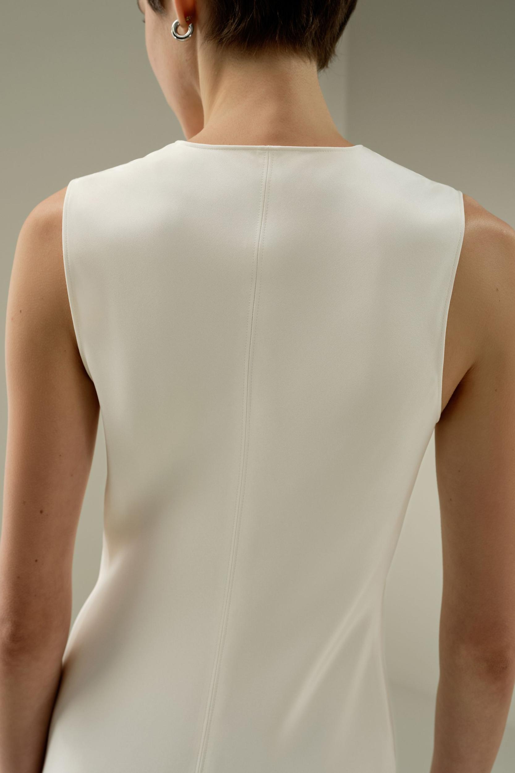V-Neck Silk Long Dress Product Image
