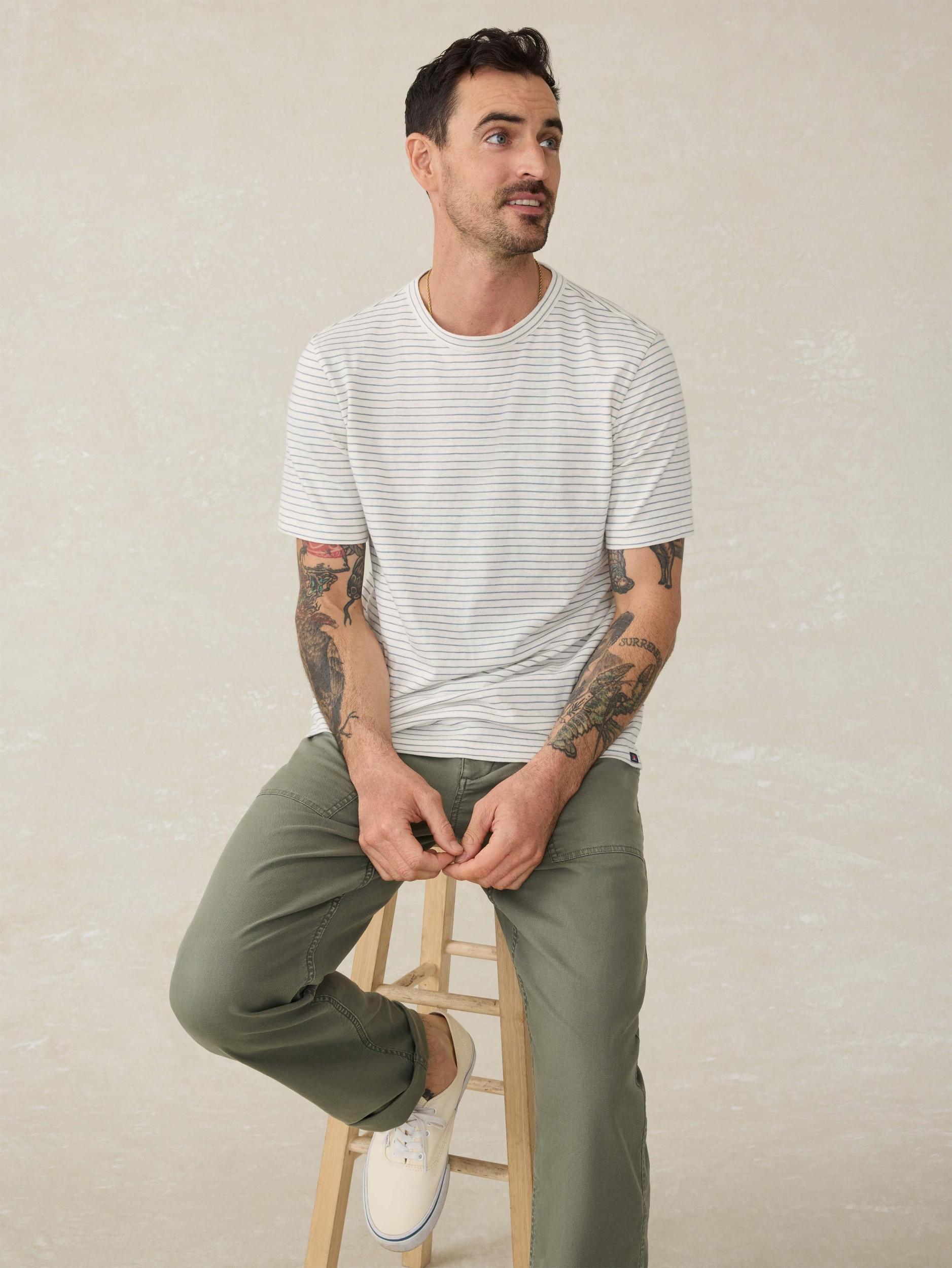 Sunwashed Tee - Cream Flint Stripe Male Product Image