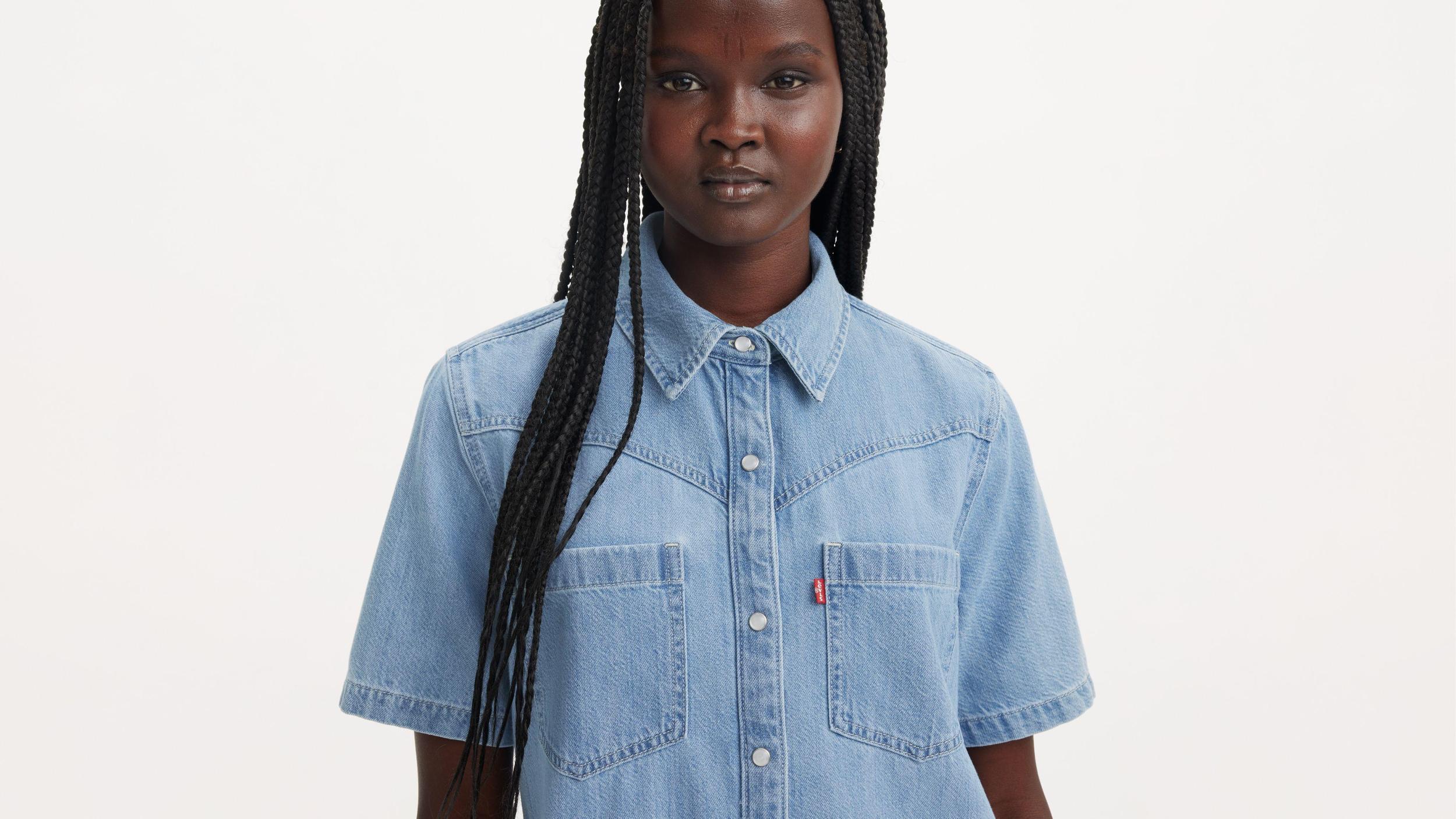 Louisa Short Sleeve Denim Dress Product Image