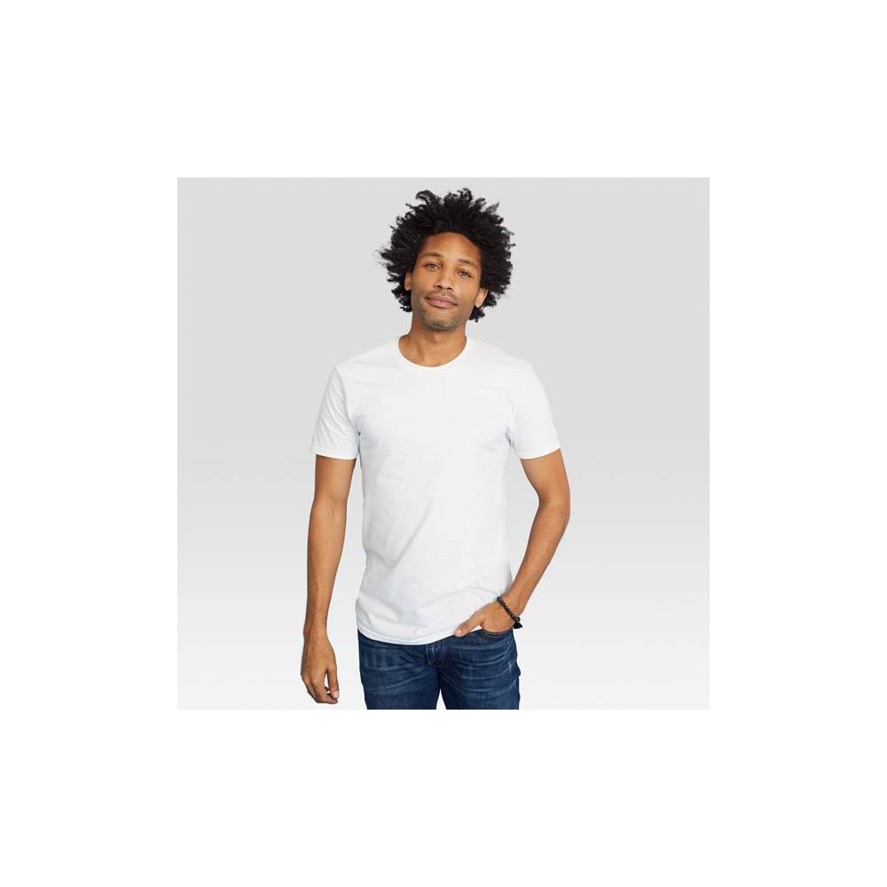 Hanes Men's Crew Neck T-Shirt with Fresh IQ 6pk - White L: 100% Cotton, Lightweight, Tagless, Moisture Wicking, Product Image