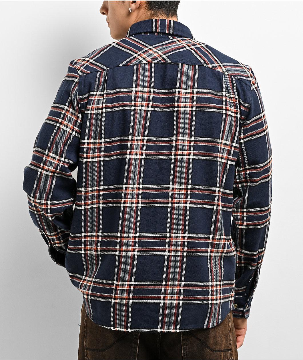 Brixton Bowery Navy Flannel Shirt Product Image