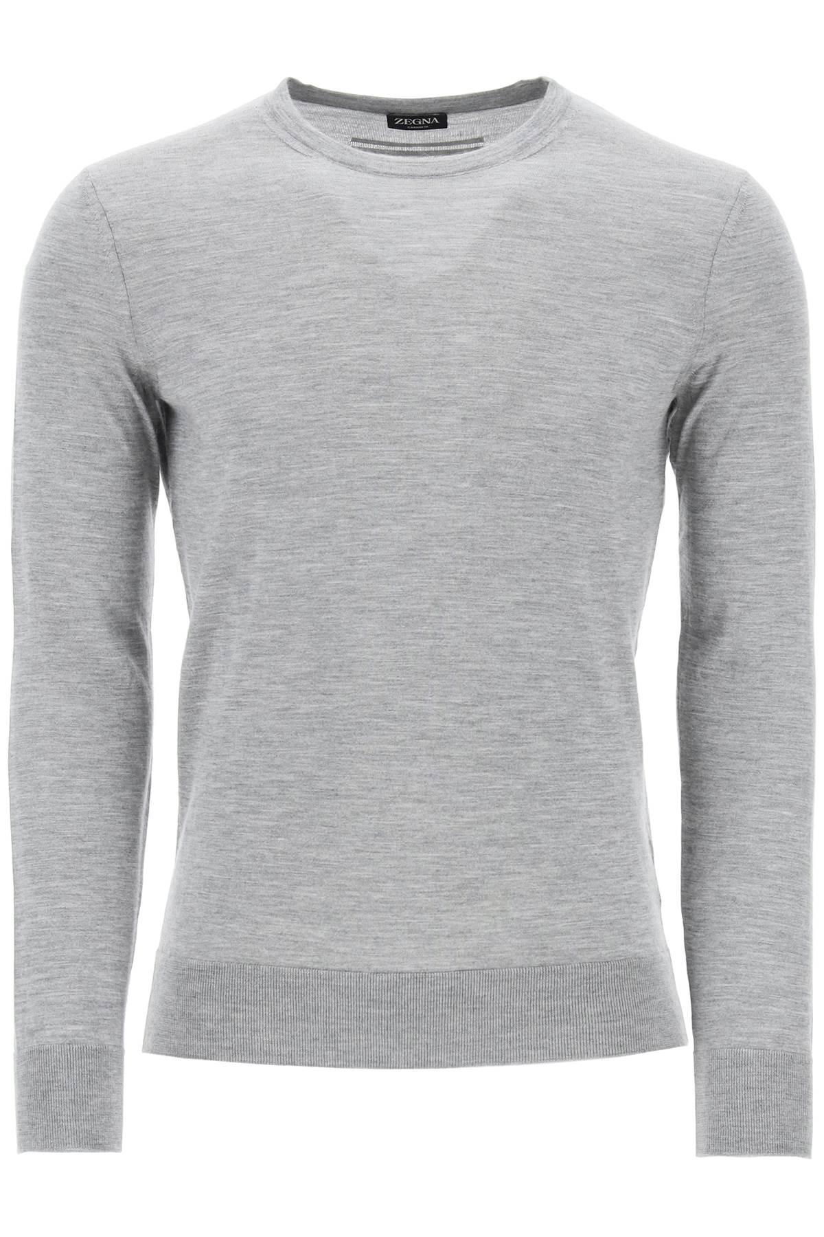 ZEGNA Cashseta Crew-neck Sweater In Grey Product Image