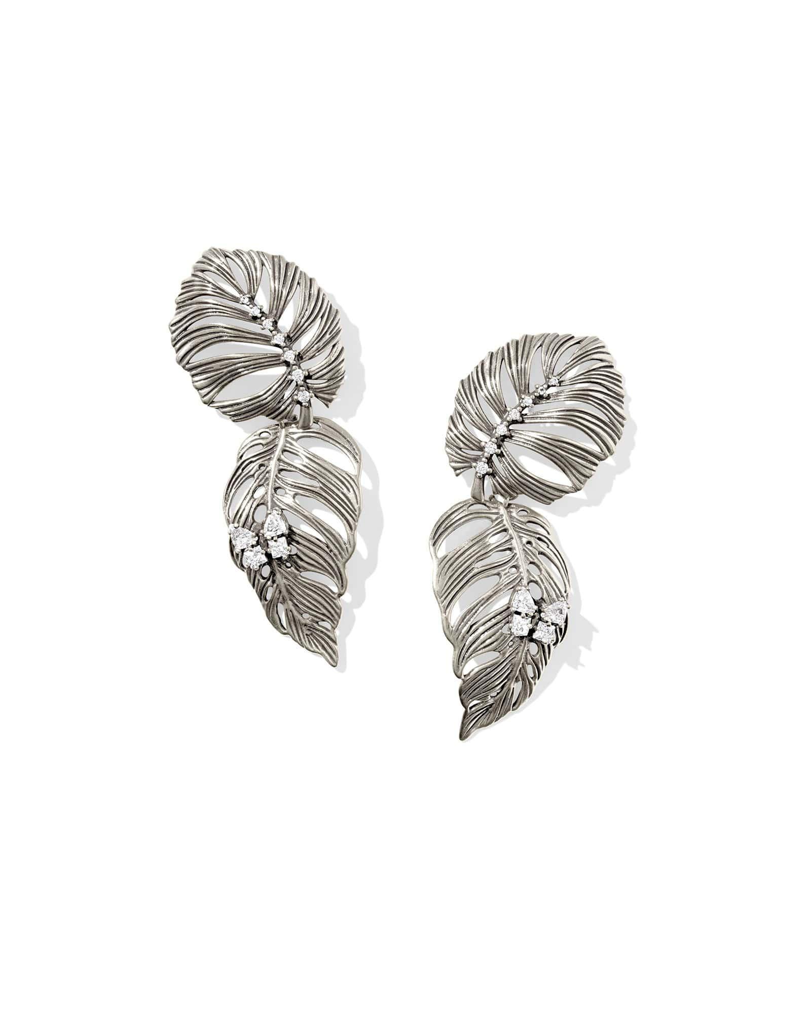 Kayla Vintage Silver Convertible Statement Earrings Product Image