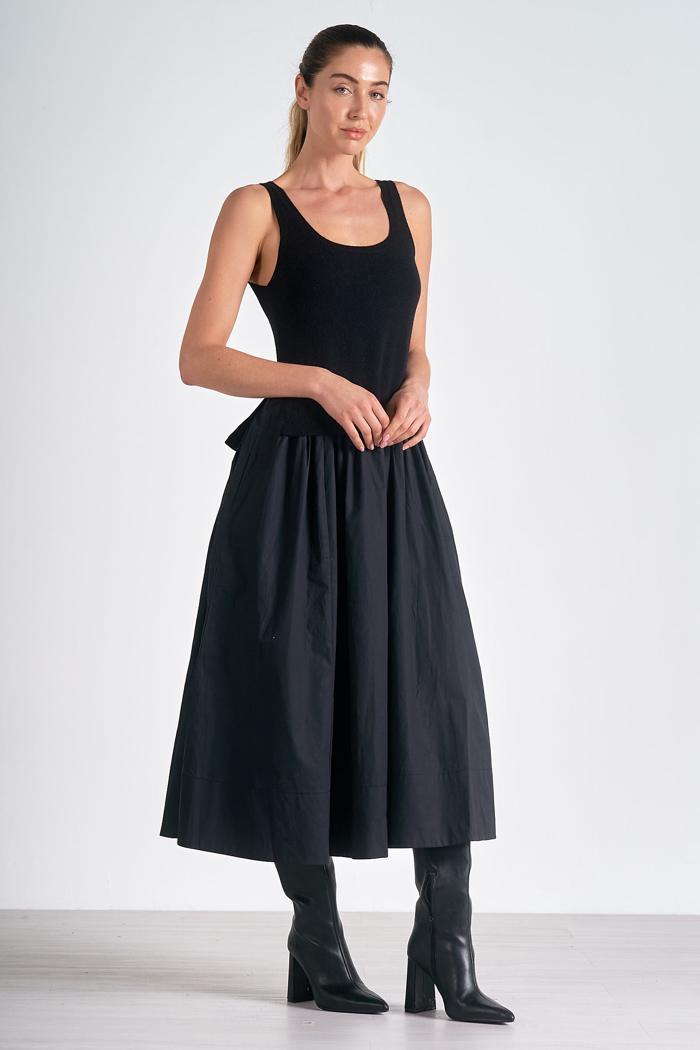 Midi Woven & Knit Dress Product Image