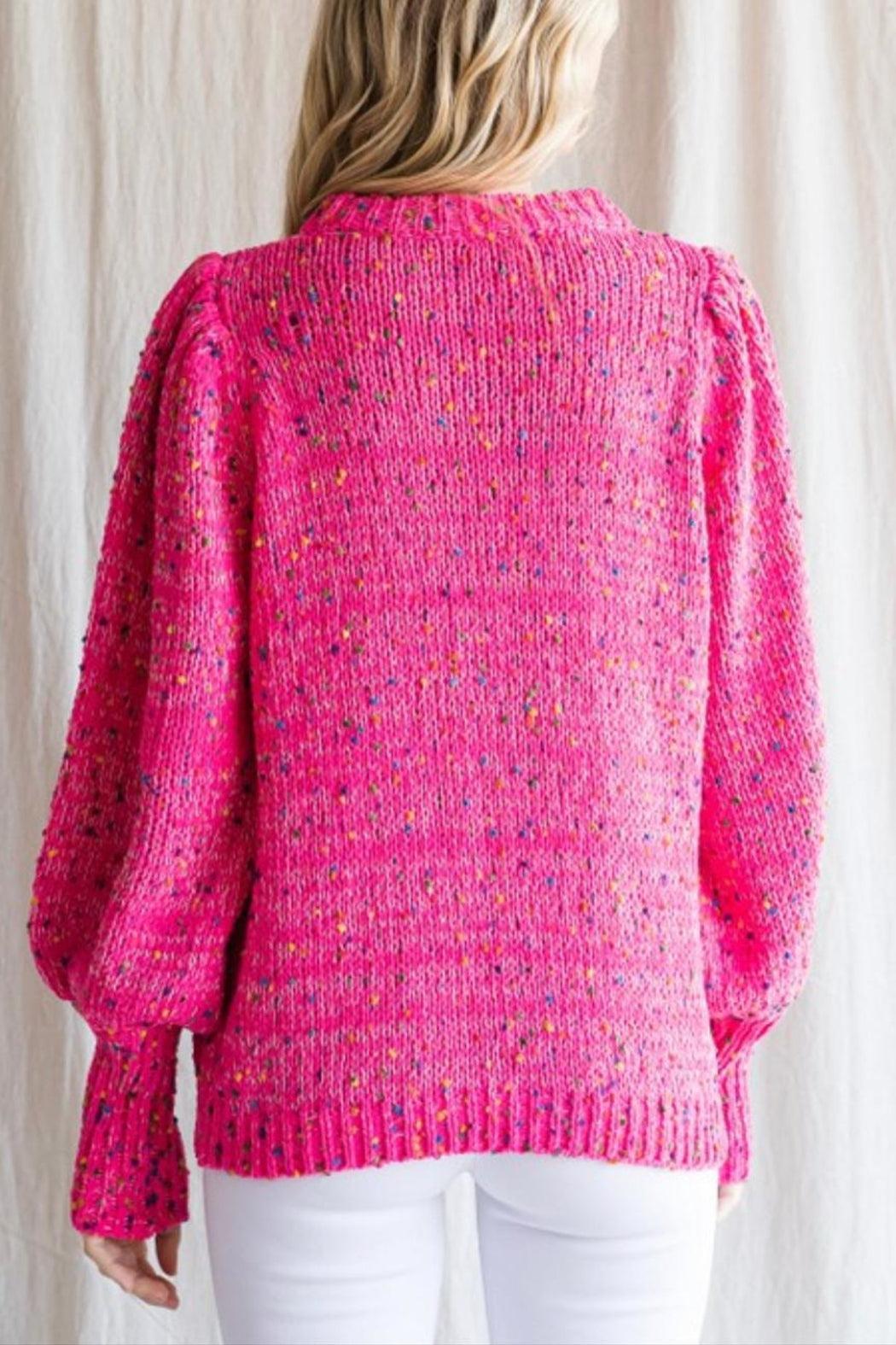 Hot Pink Confetti Sweater Product Image