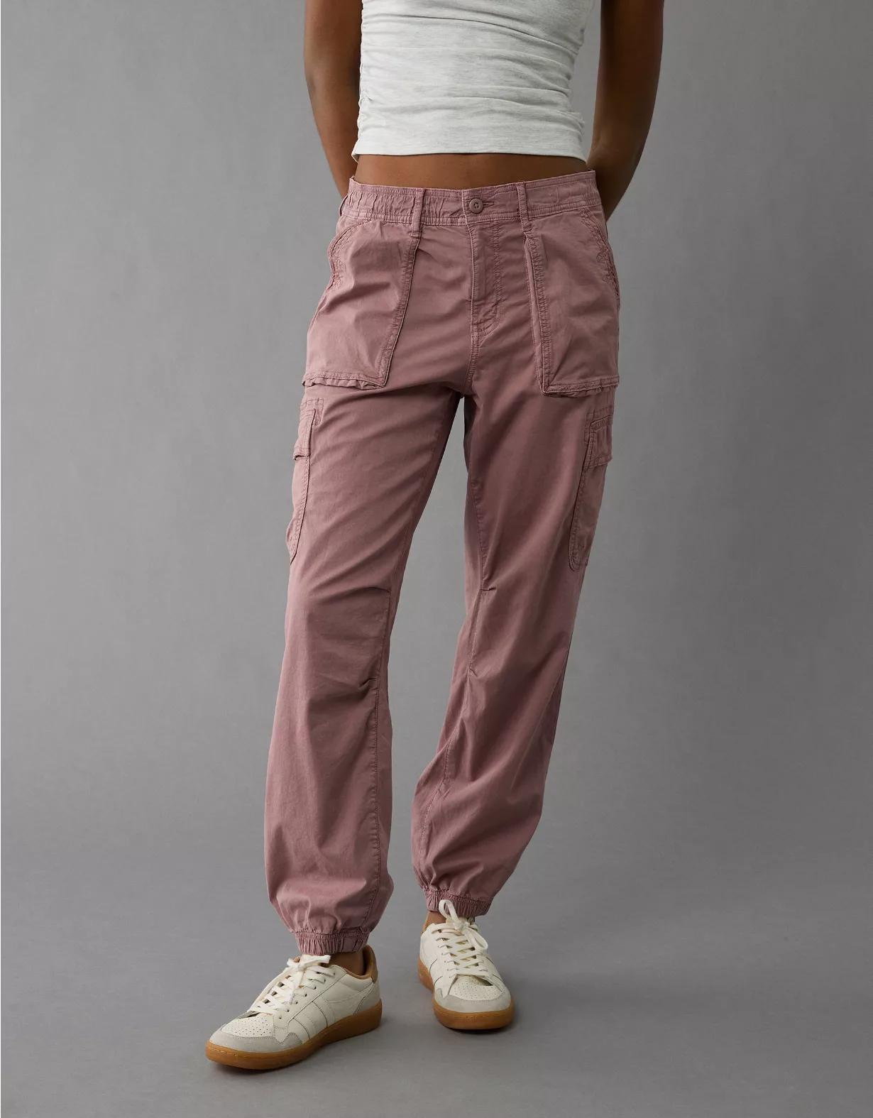 AE Stretch High-Waisted Baggy Cargo Jogger Product Image