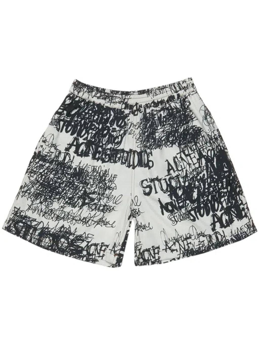 ACNE STUDIOS Abstract Pattern Print Shorts In Grau Product Image