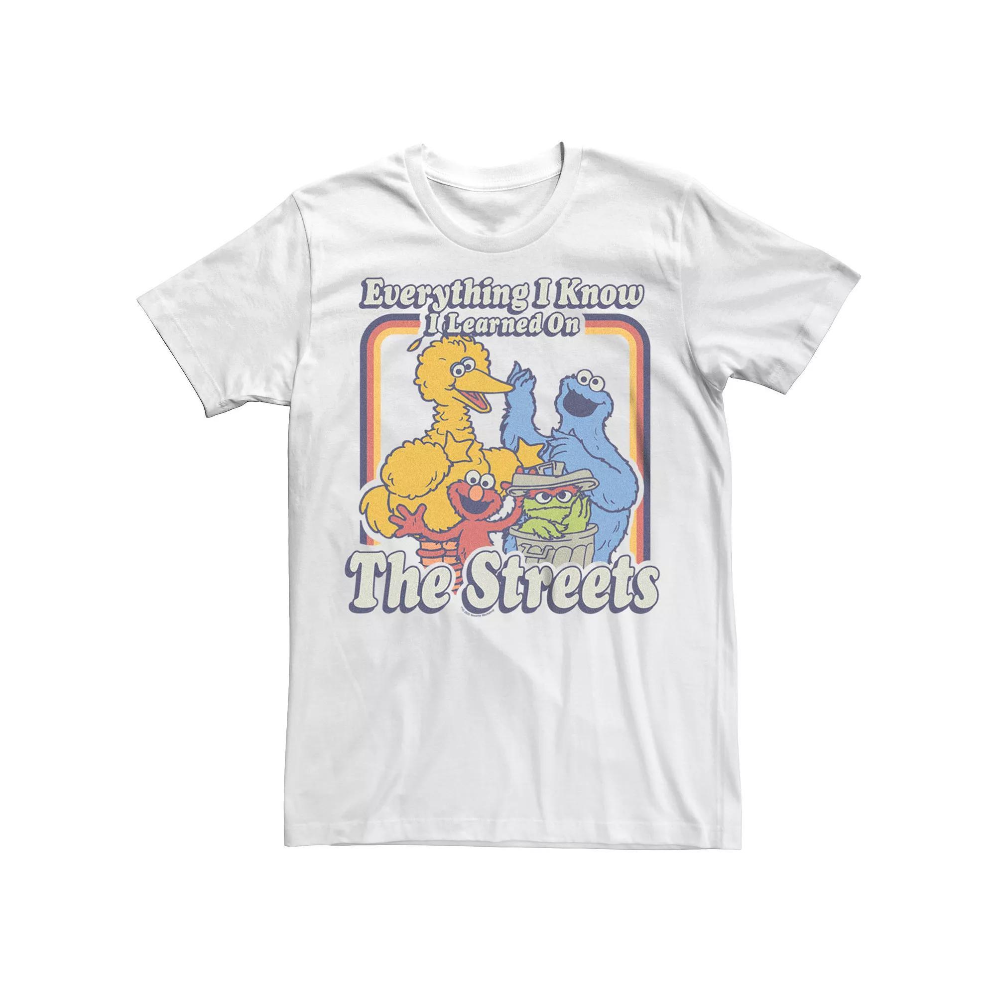Big & Tall Sesame Street Everything I Know Tee, Men's, Size: XL Tall, White Product Image