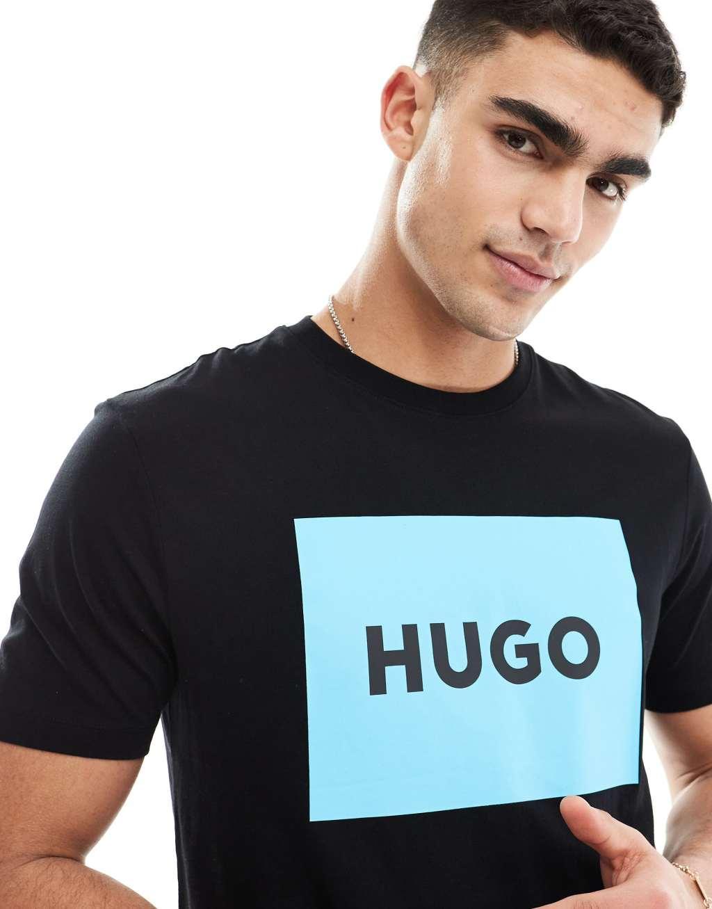 HUGO RED Dulive logo T-shirt in black Product Image