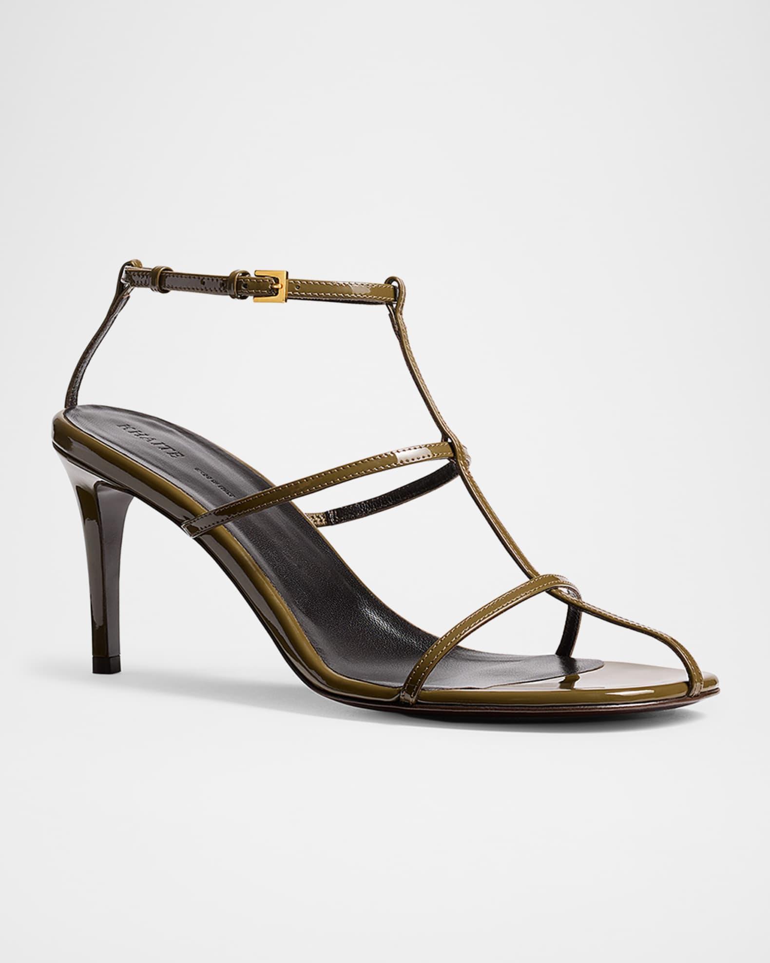 Leather T-Strap Sandals Product Image