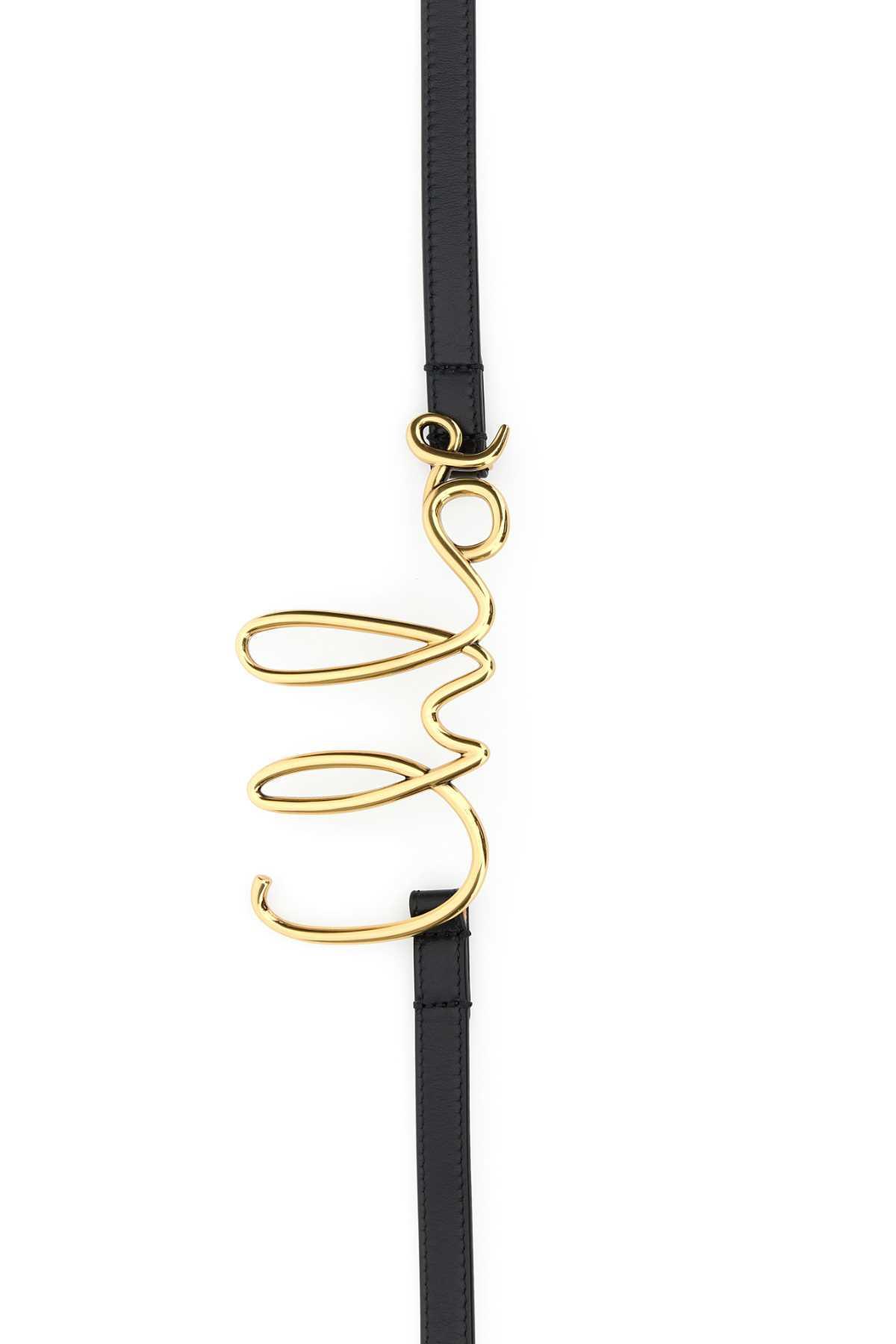 CHLOÉ Iconic Leather Belt Gold-tone Hardware In Black Product Image