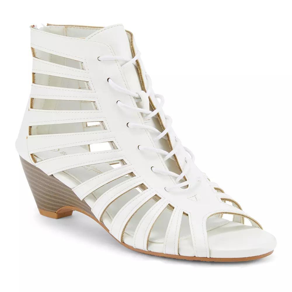 Henry Ferrera Nira Women's Gladiator Wedge Sandals, Size: 7, White Product Image