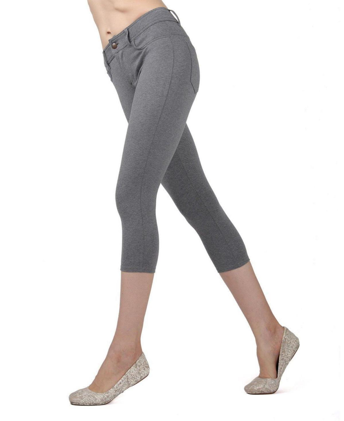 MeMoi Womens Light Ponte Cotton Blend Capri Leggings Product Image