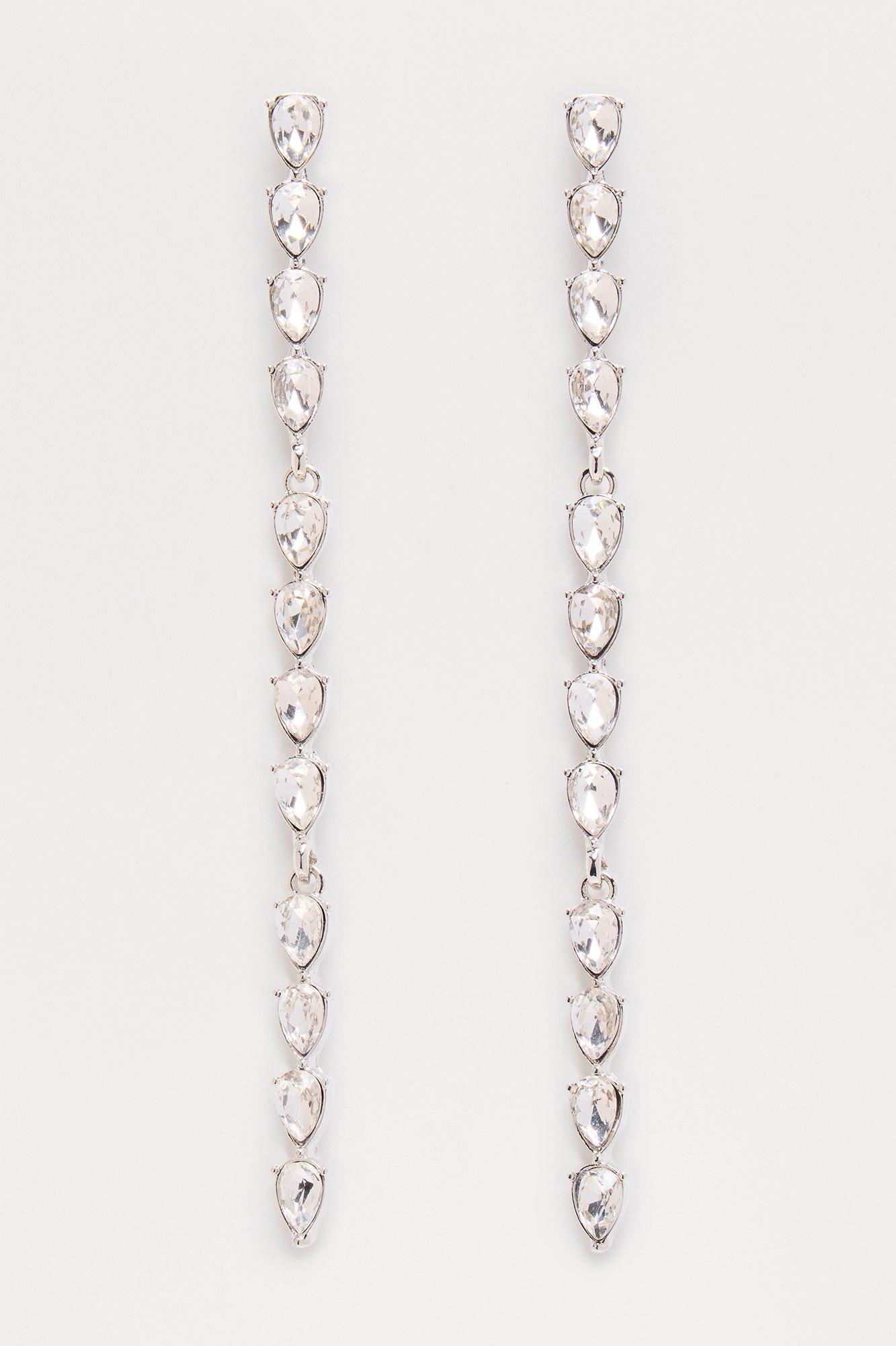 A Sprinkle Of Magic Linear Earrings - Silver Product Image