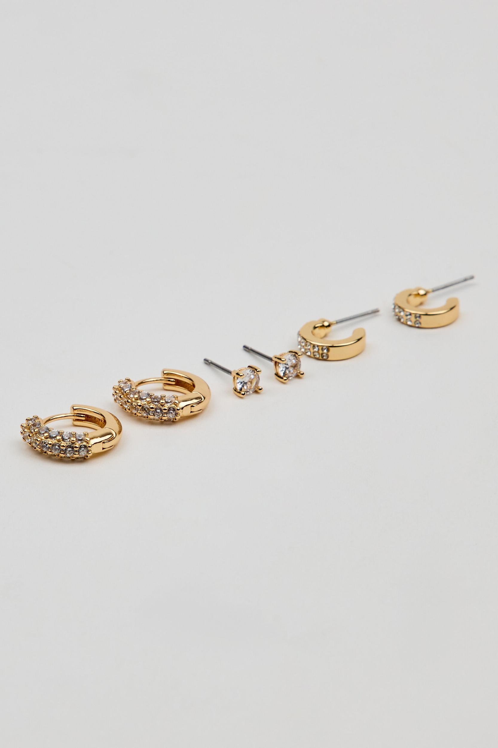 Lined Curve Button Earrings Product Image