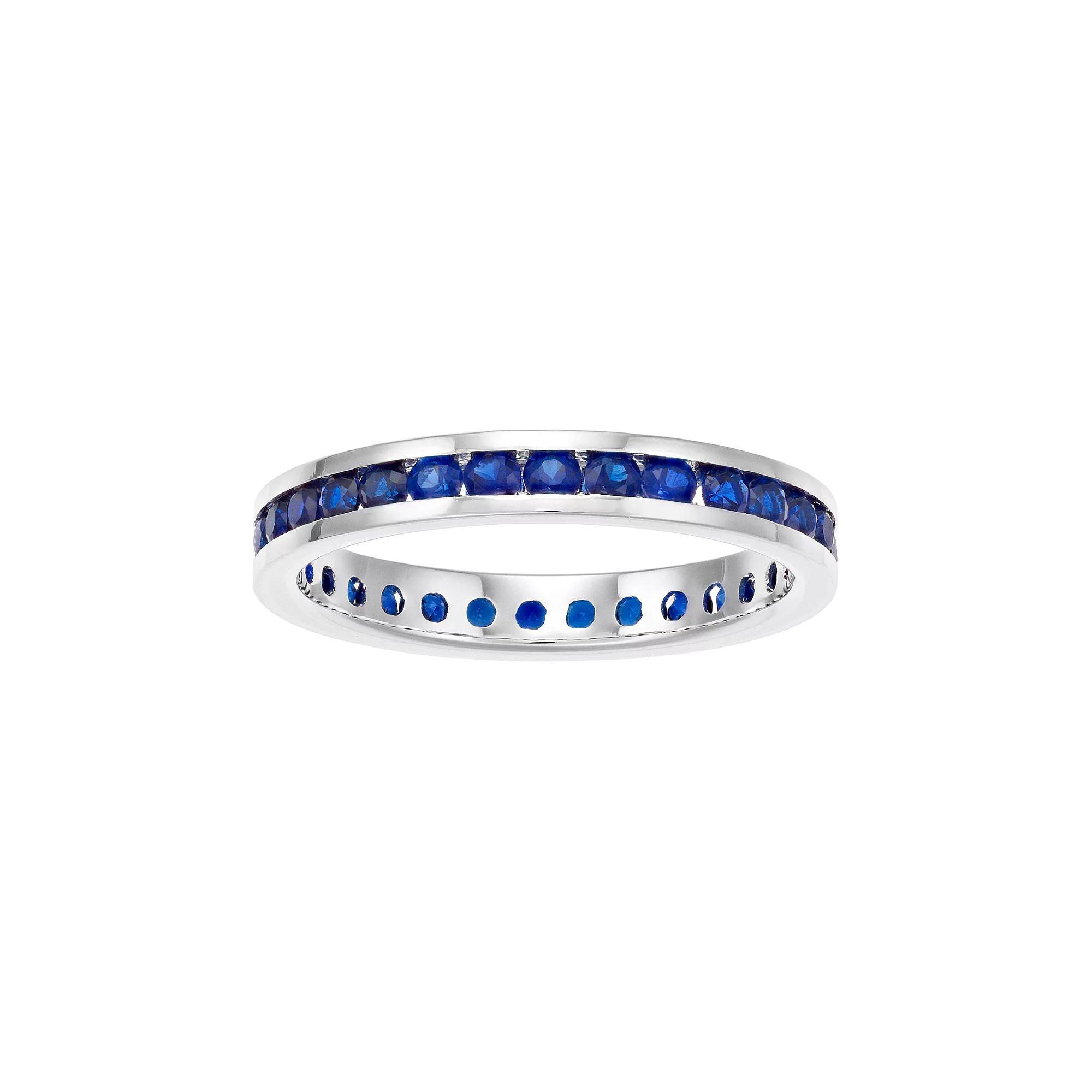Traditions Jewelry Company Sterling Silver Channel-Set Lab-Created Emerald Birthstone Ring, Womens Product Image