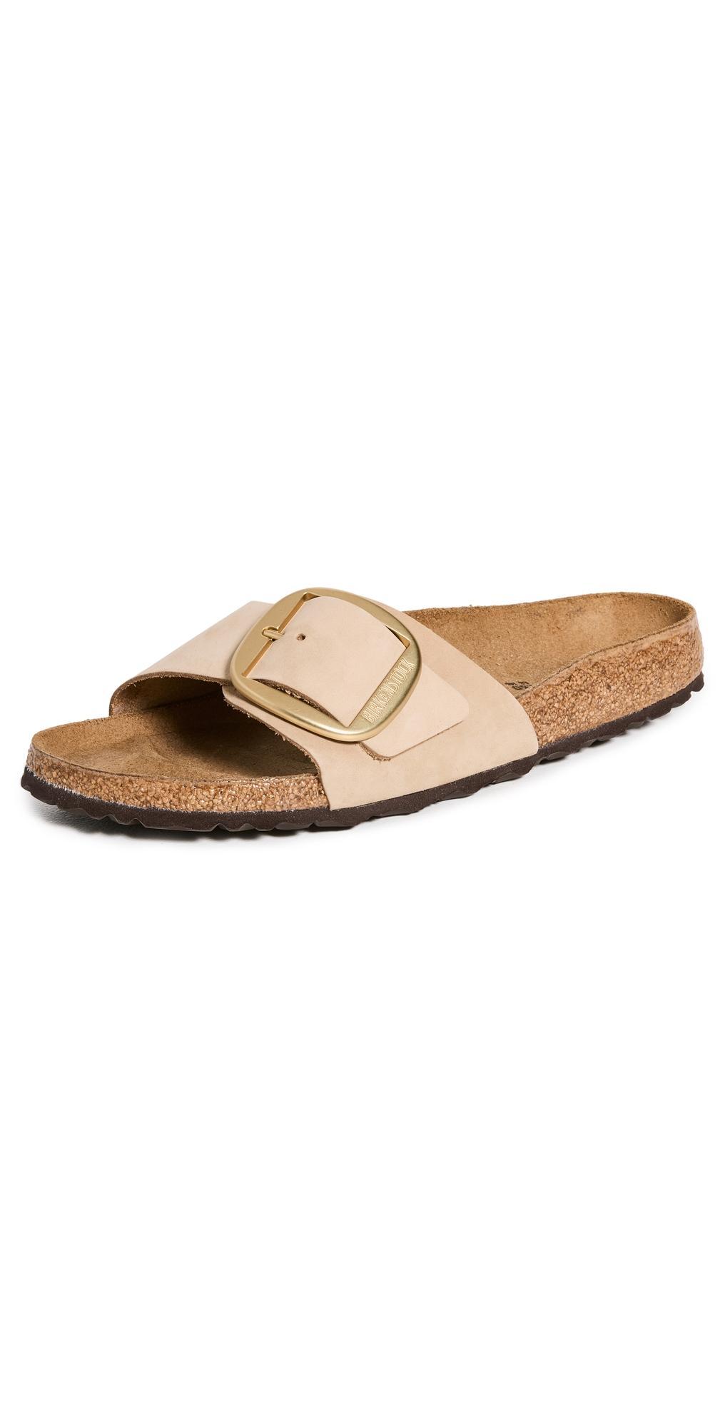 Birkenstock Womens Madrid Big Buckle Detail Oiled Leather Sandals Product Image