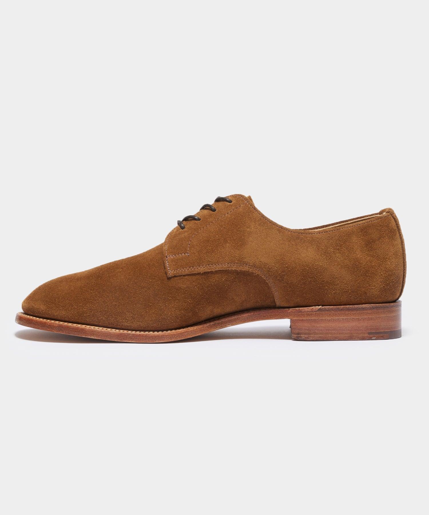 Todd Snyder x Sanders Archie Unconstructed Lace-up Derby in Tobacco Suede Product Image