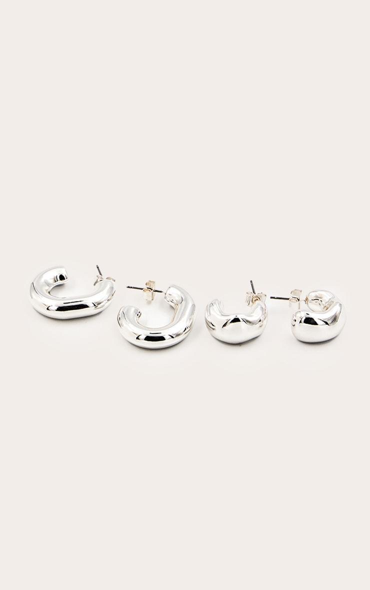 Silver Smooth Chunky Hoop Multi Pack Product Image