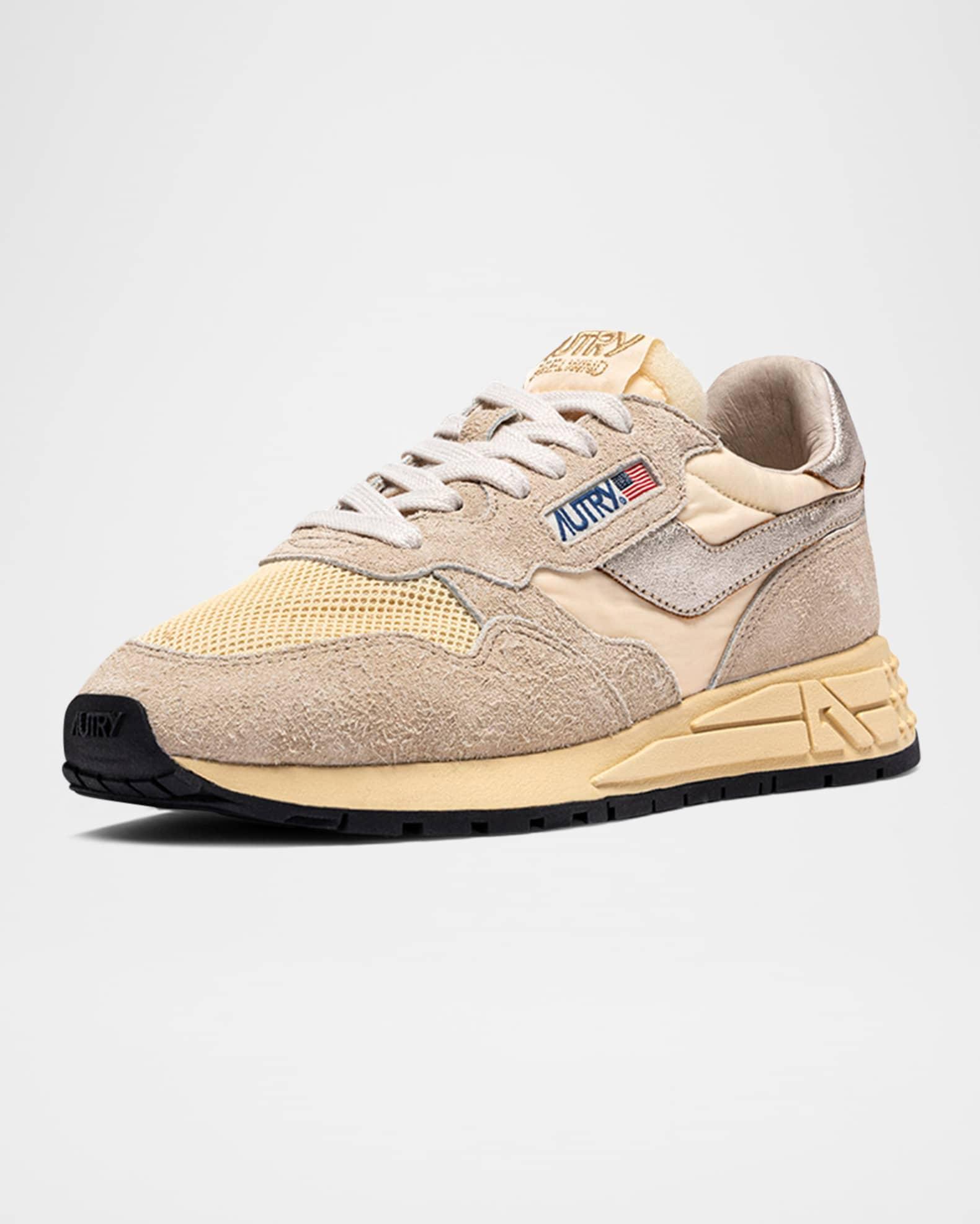 Reelwind Mixed Leather Retro Trainer Sneakers Product Image