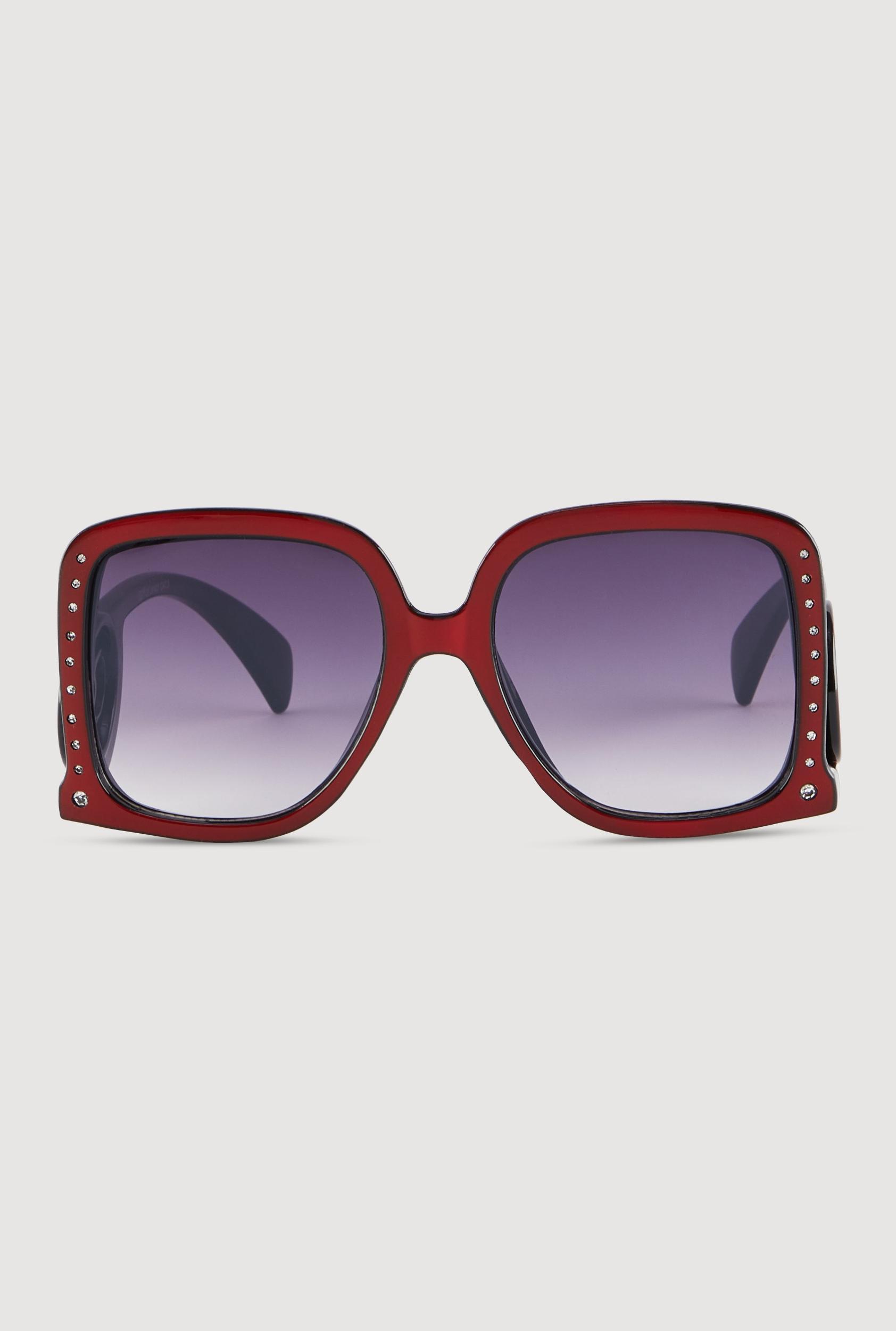 Oversized Rhinestone Detail Ombre Sunglasses Female Product Image