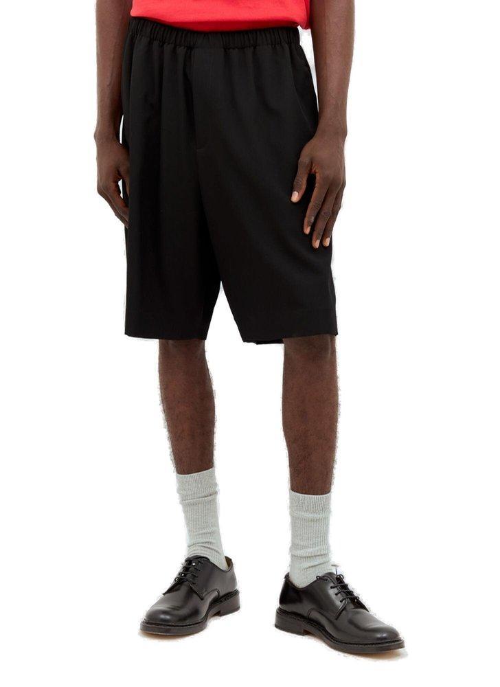 THE ROW Bemidi Wool Shorts In Black Product Image