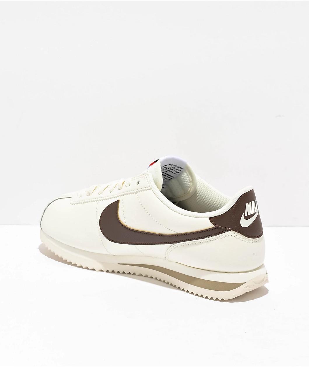 Nike Cortez Cream and Brown Shoes Product Image